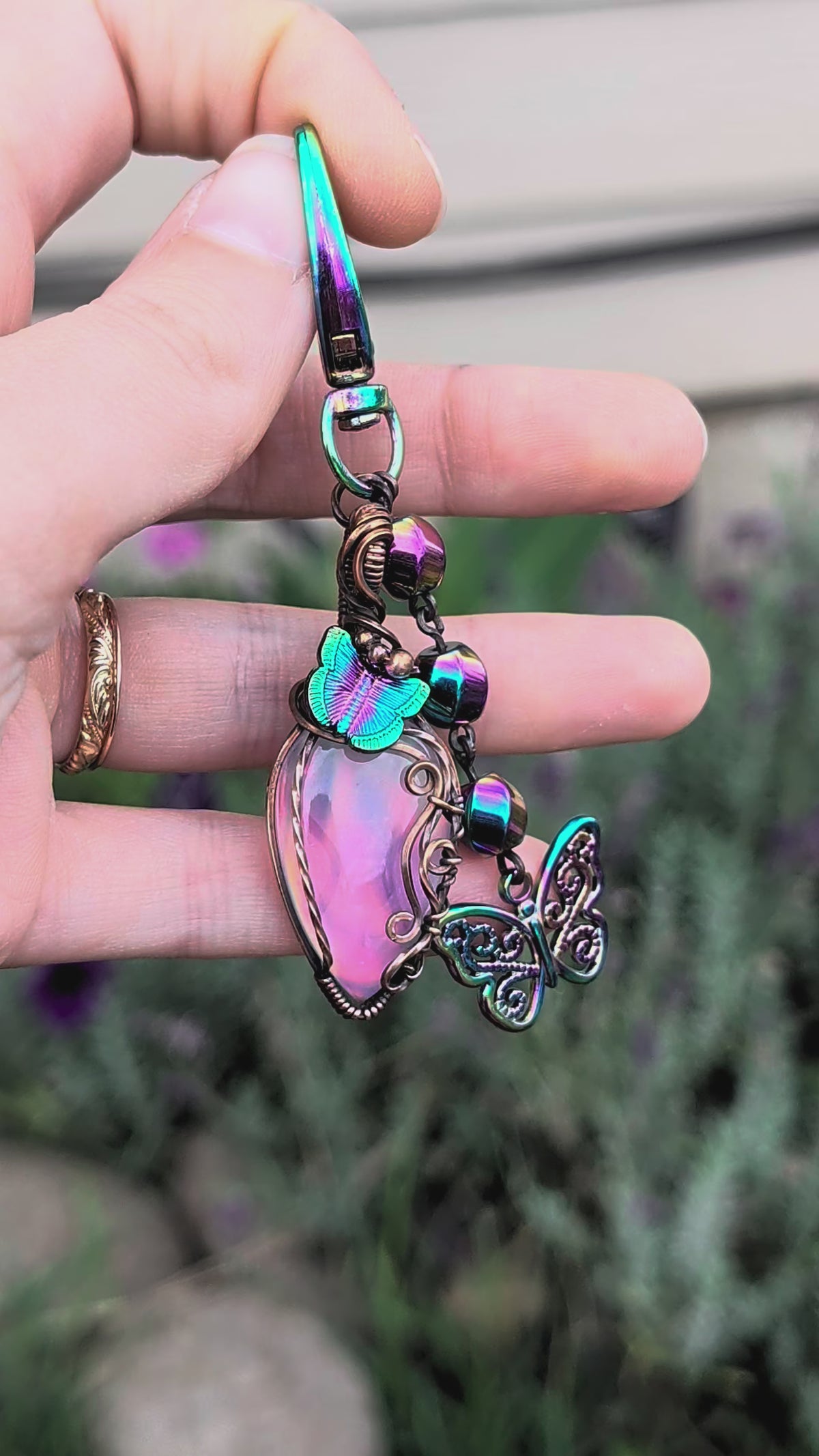 Aurora Rainbow Butterflies Dangle