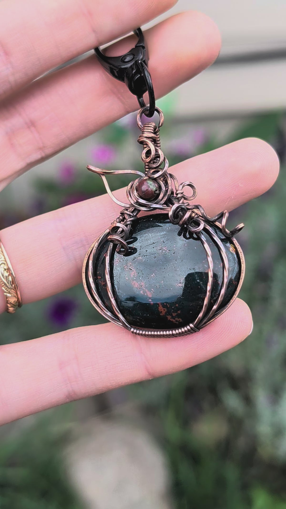 Pumpkin Bloodstone Dangle