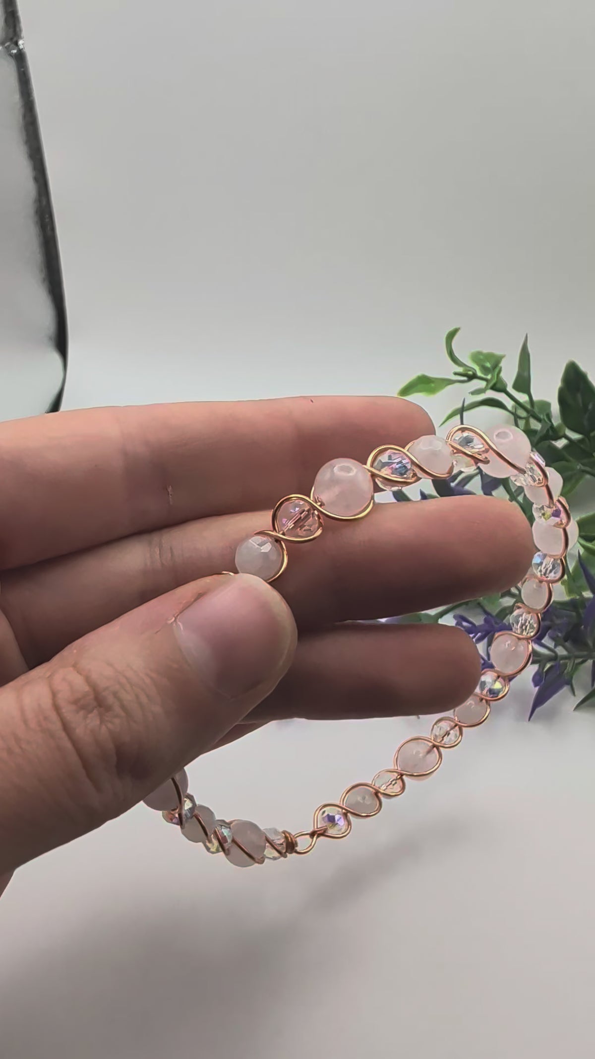Rose Quartz Bottle Bracelet