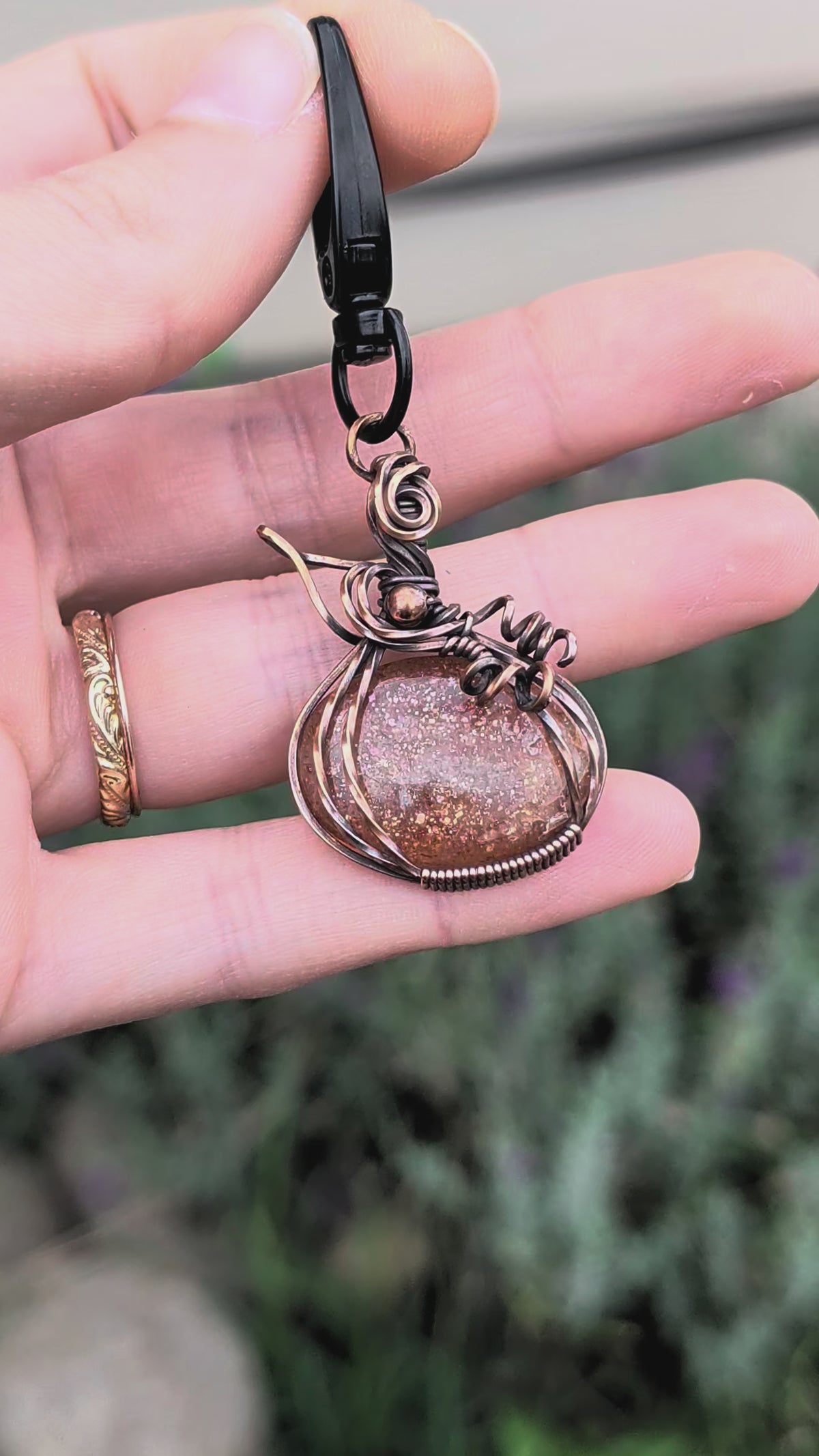 Pumpkin Sunstone Dangle