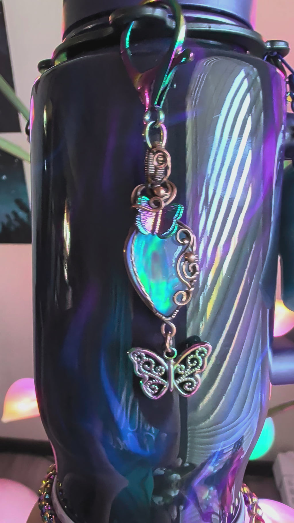 Aurora Rainbow Butterflies Dangle