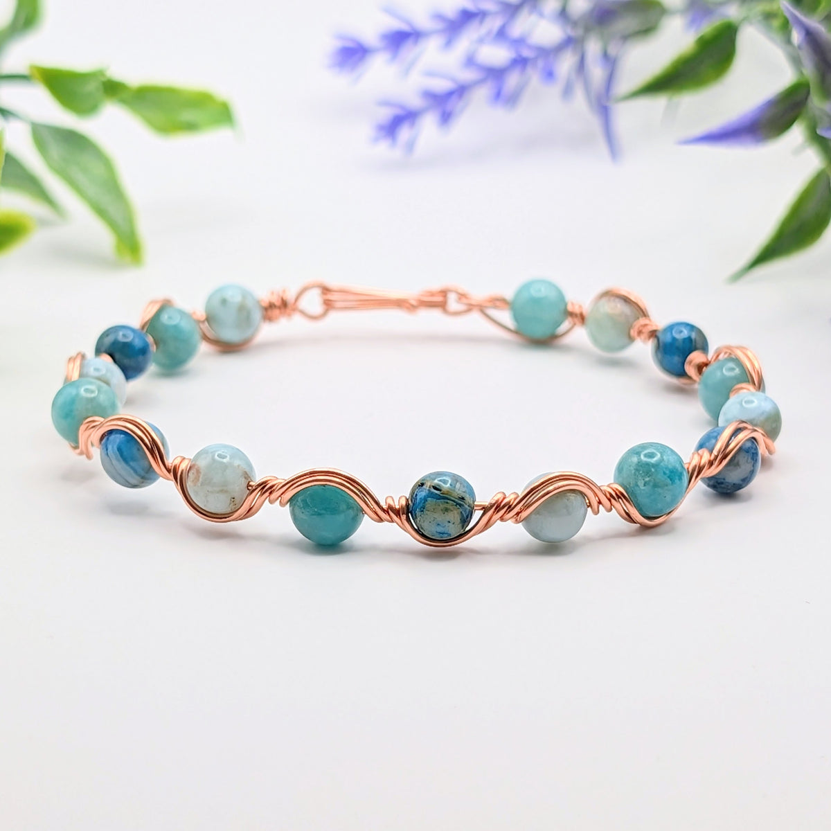 Larimar arm bracelet