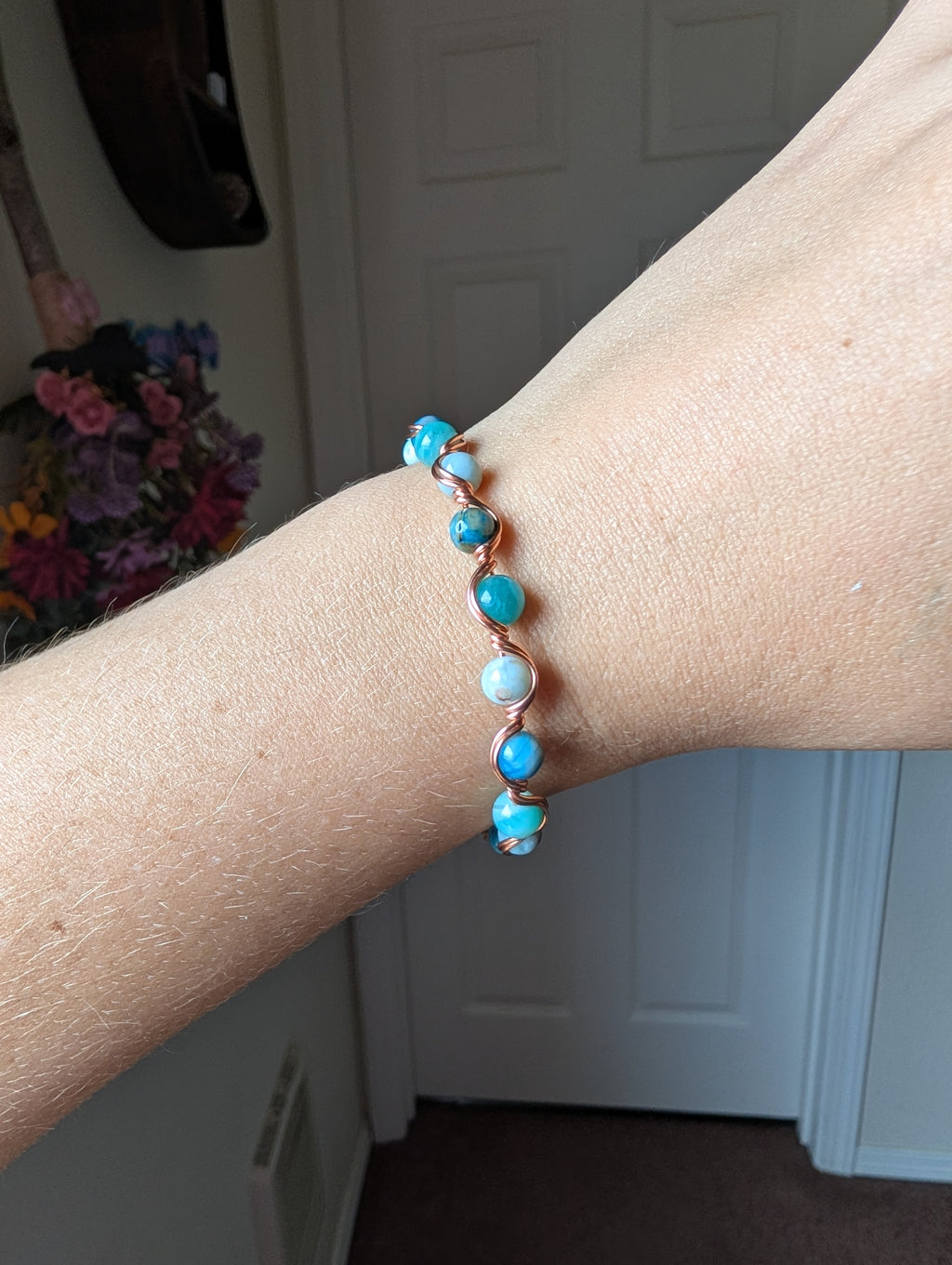 Larimar arm bracelet