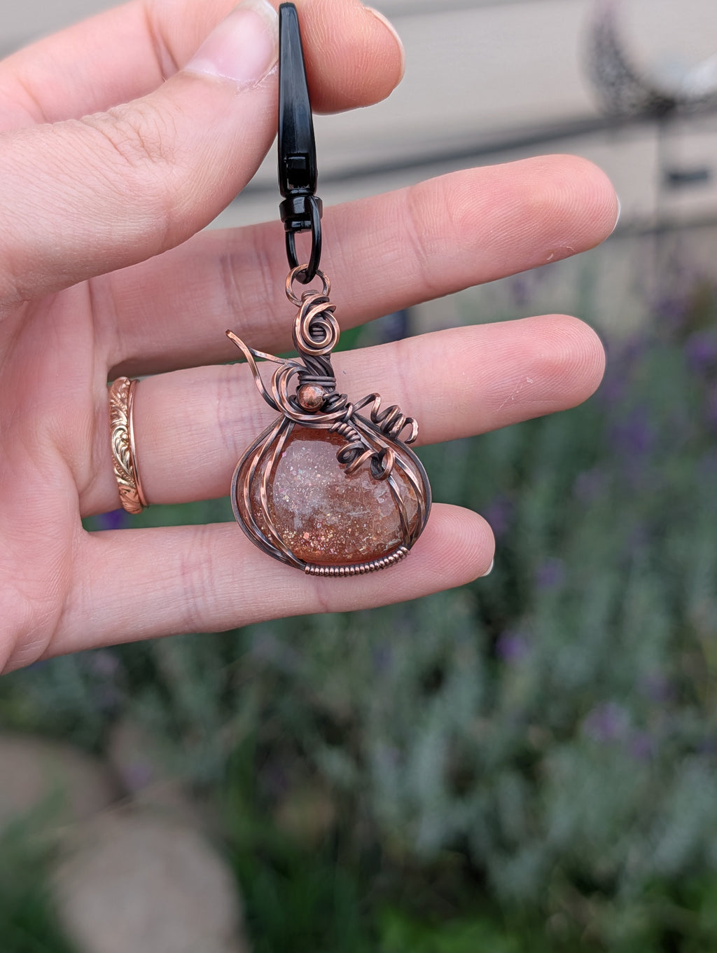 Pumpkin Sunstone Dangle
