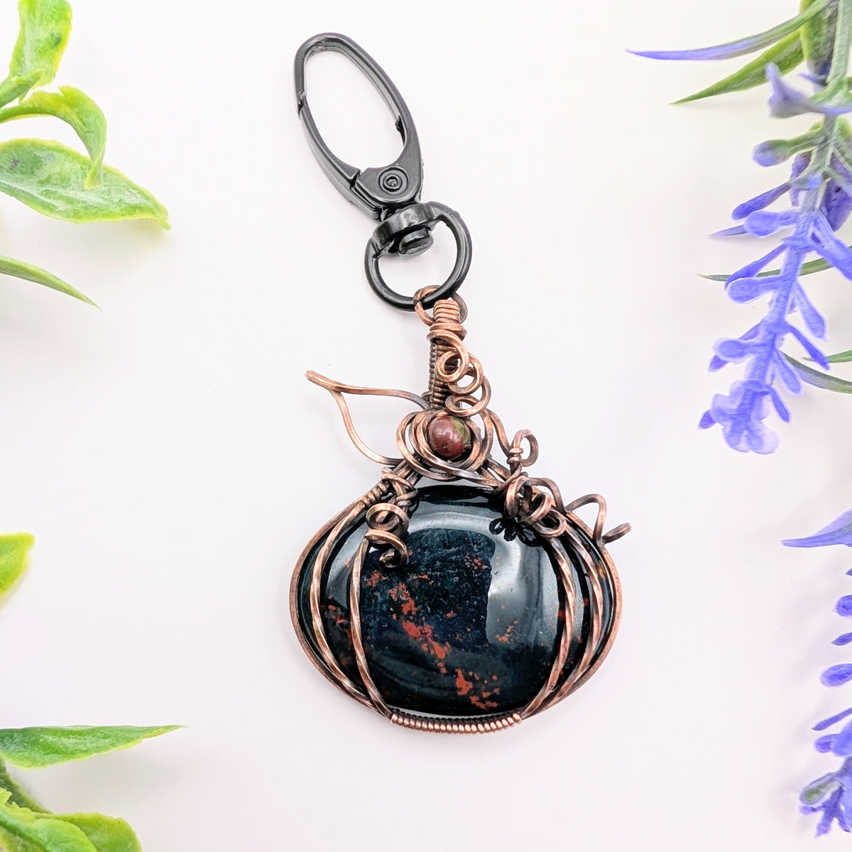 Pumpkin Bloodstone Dangle