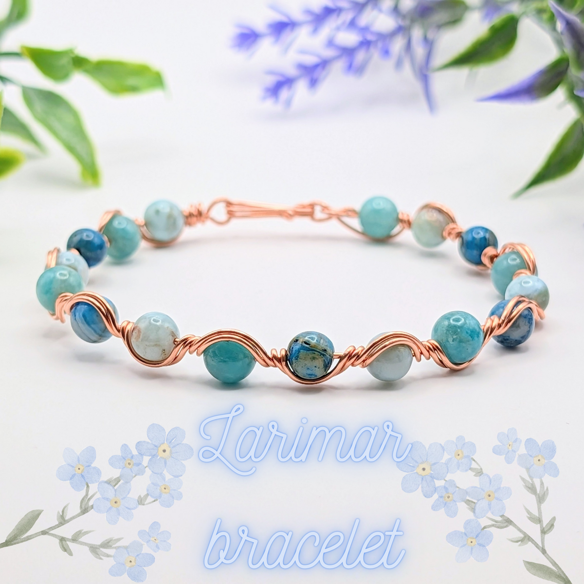 Larimar arm bracelet