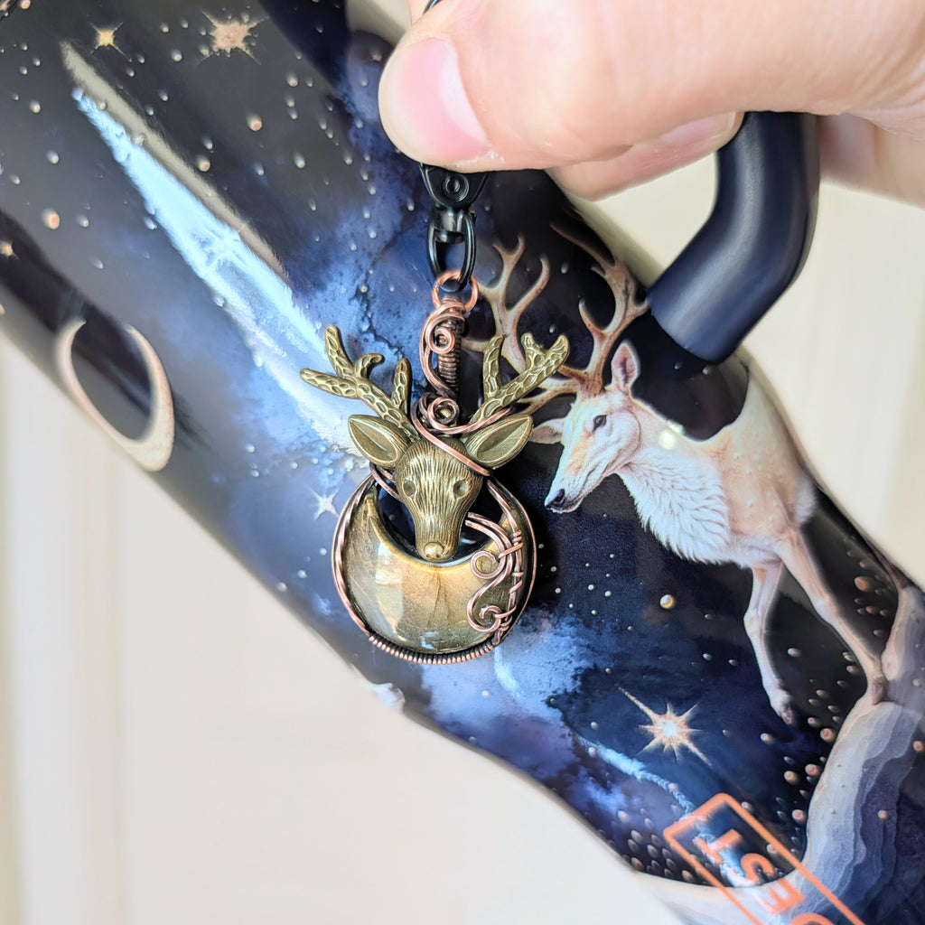 Deer Moon Dangle Copper