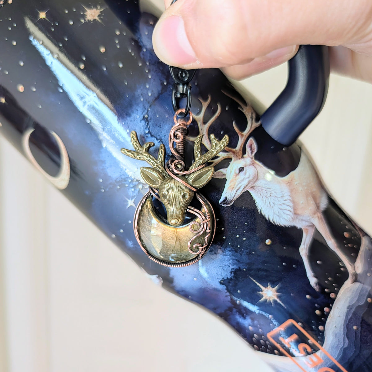 Deer Moon Dangle Copper