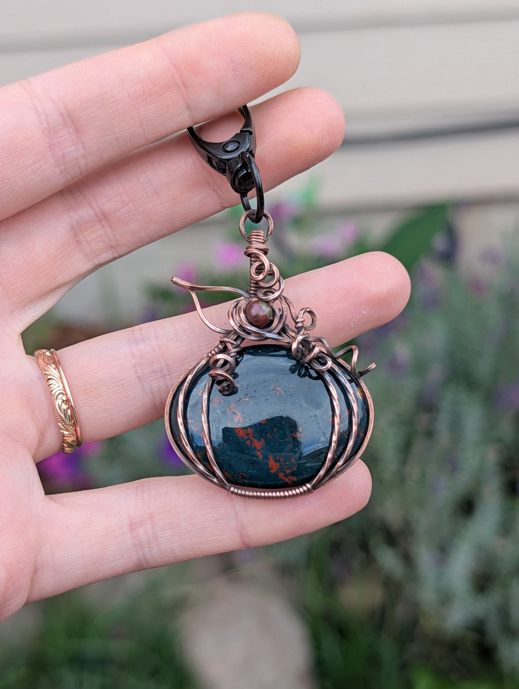 Pumpkin Bloodstone Dangle
