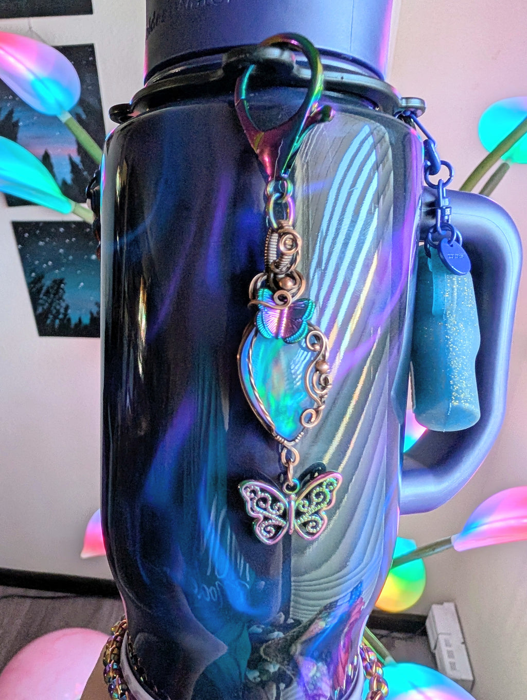 Aurora Rainbow Butterflies Dangle