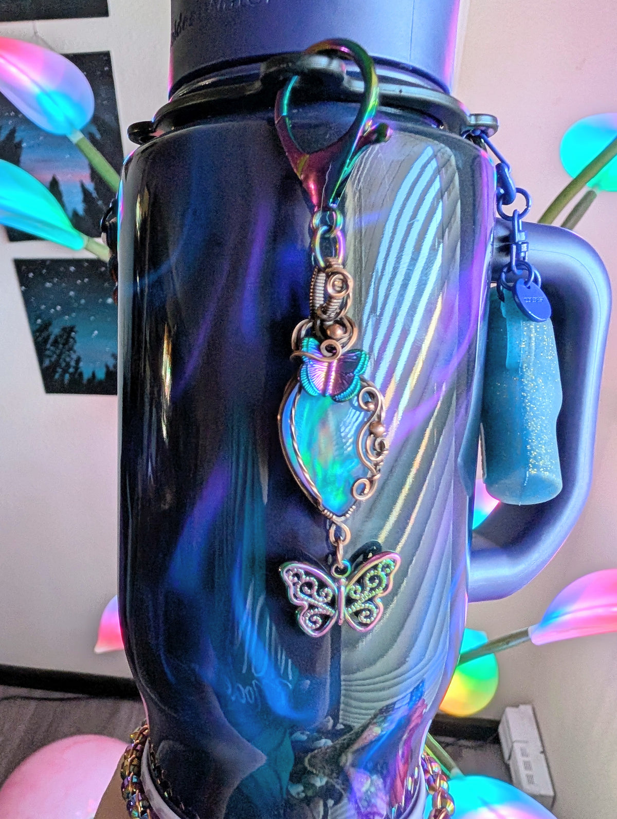 Aurora Rainbow Butterflies Dangle