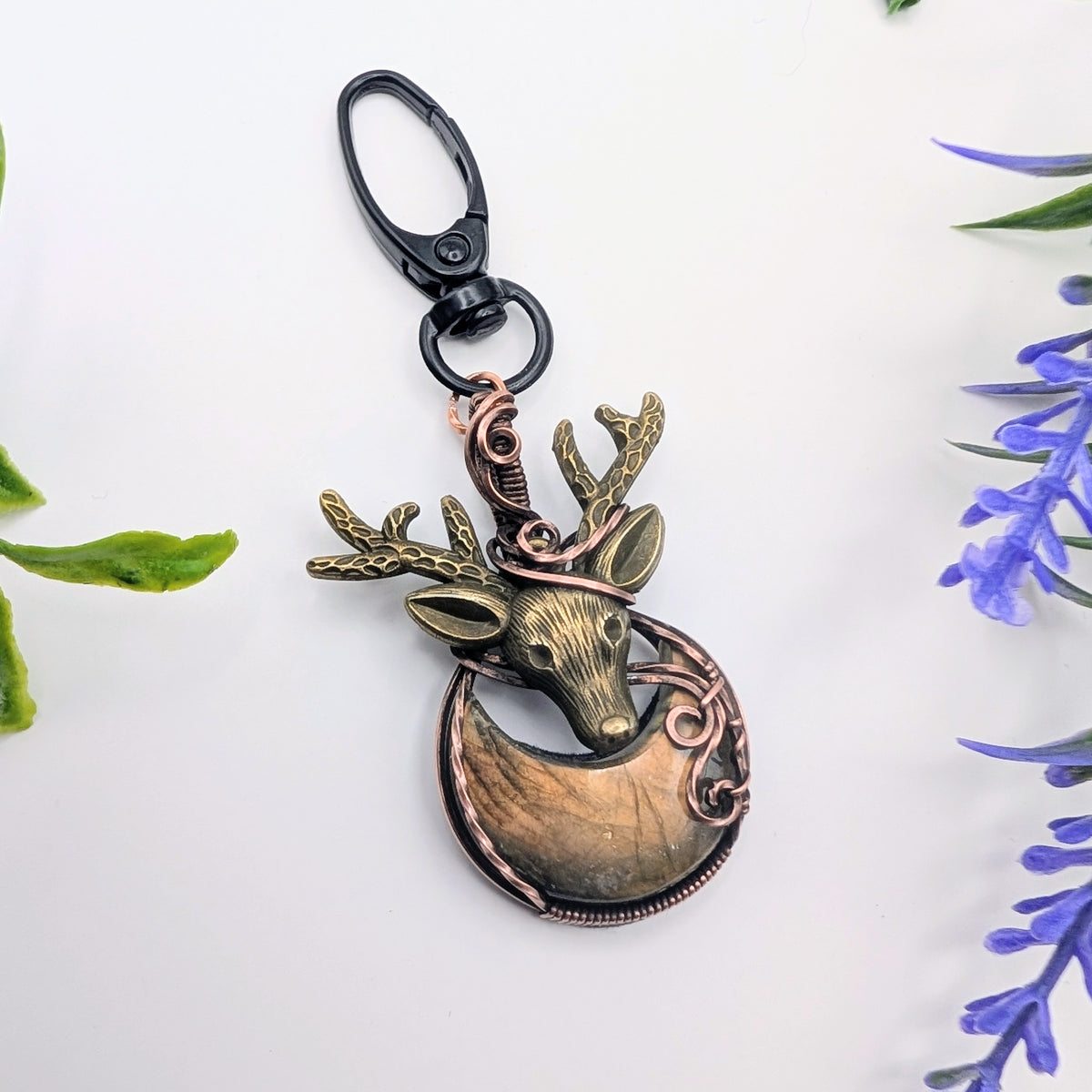Deer Moon Dangle Copper